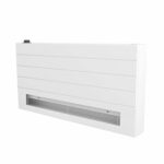 Stelrad white low surface temperature radiator against a white background